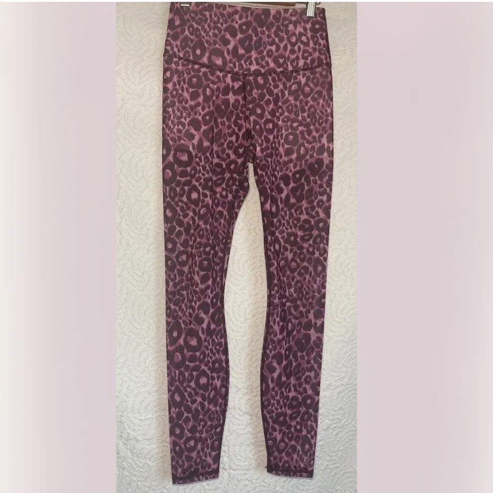 FABLETICS Womens Powerform Mesh Leggings Pink Leopard High Waist Pocket Size XXS